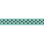 3/8" Aqua/Turftan Swiss Dot Grosgrain Ribbon