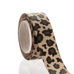 7/8" Tan Leopard Grosgrain Ribbon