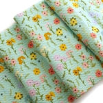 Aqua Wildflower Mix Floral Bullet Fabric