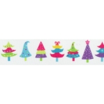 7/8" Funky Christmas Trees Grosgrain Ribbon