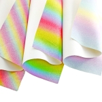 Ombre Stripe Fine Glitter Canvas Sheet Bright Pastel 