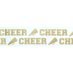 1.5" Gold Foil Cheer Text Grosgrain Ribbon