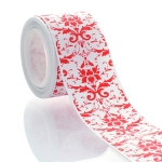 1.5" Red Damask Grosgrain Ribbon