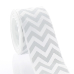 1.5" Grey Chevron ZigZag Grosgrain Ribbon