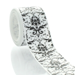 1.5" Black Damask Grosgrain Ribbon