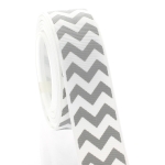 7/8" Gray Chevron ZigZag Grosgrain Ribbon