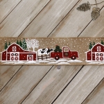 2 1/2" Wired Ribbon Christmas Red Barn Burlap