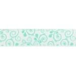 7/8" Aqua Swirls Grosgrain Ribbon