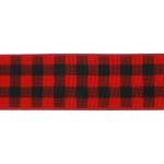 1.5" Red/Black Buffalo Plaid Grosgrain Ribbon