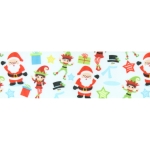 1.5" Santa and Elves Grosgrain Ribbon