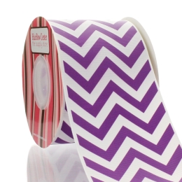 3" Purple Chevron ZigZag Grosgrain Ribbon