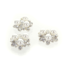 Rhinestone Pearl Medallion Embellishment Center