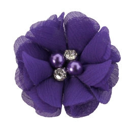 2" Rounded Folded Chiffon Hair Flower