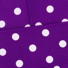 3/8" White Dots Grosgrain Ribbon