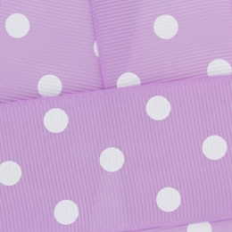 3/8" White Dots Grosgrain Ribbon