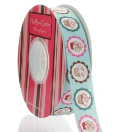 7/8" Scrapbook Cupcakes Grosgrain Ribbon