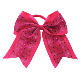 7" Spangle Cheer Ponytail Hair Bows Pack - 6pc