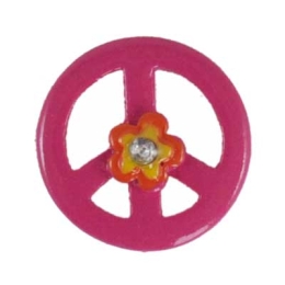 Pink Peace Sign Daisy Flatback Craft Embellishment