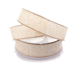 1.5" Wired Natural Cotton Burlap Ribbon