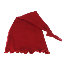 Ruffle Knotted Tail Cotton Beanie Hat