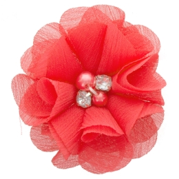 2" Rounded Folded Chiffon Hair Flower