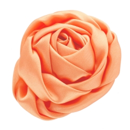 3" Twisted Rose Satin Fabric Hair Flower