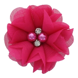 2" Rounded Folded Chiffon Hair Flower