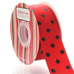 1.5" Red/Black Dot Grosgrain Ribbon