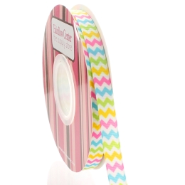 3/8" Multi Stripe Chevron ZigZag Grosgrain Ribbon