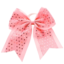 7" Spangle Cheer Ponytail Hair Bows Pack - 6pc