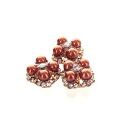 Jeweled Pearl Crest Embellishment Center