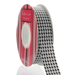 7/8" Houndstooth Grosgrain Ribbon