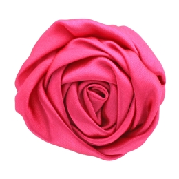 3" Twisted Rose Satin Fabric Hair Flower