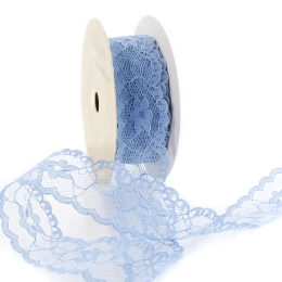 Dusty Blue 1" Vintage Scalloped Edge Lace Ribbon Trim