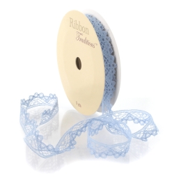 Dusty Blue 3/8" Vintage French Lace Ribbon Trim