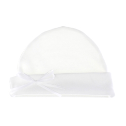 Fold-Up Cotton Beanie Hat w/ Bow