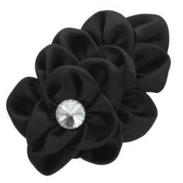 Cascading Satin Rhinestone Hair Flower