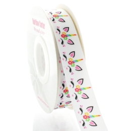 7/8" Unicorn Faces Grosgrain Ribbon