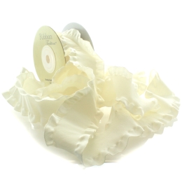 1.5" Satin Double Ruffle Ribbon