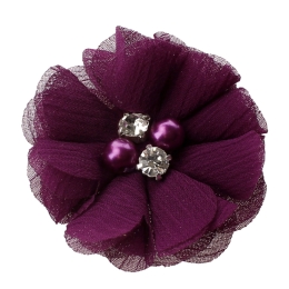 2" Rounded Folded Chiffon Hair Flower