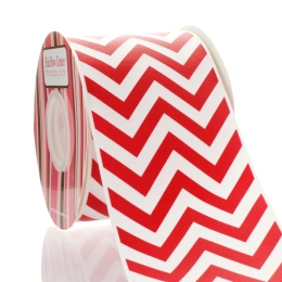 3" Red Chevron ZigZag Grosgrain Ribbon