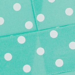 3/8" White Dots Grosgrain Ribbon