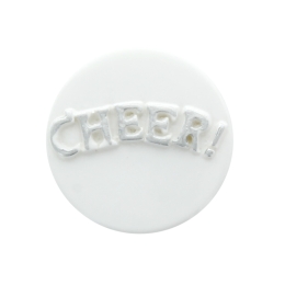 Silver Cheer Text Flatback Craft Embellishment