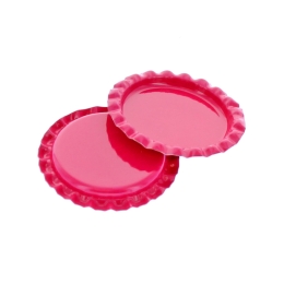 Craft Hot Pink Flattened Bottle Caps