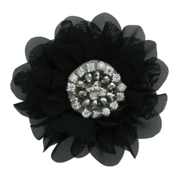 3.5" Jewel Chiffon Petals Hair Flower