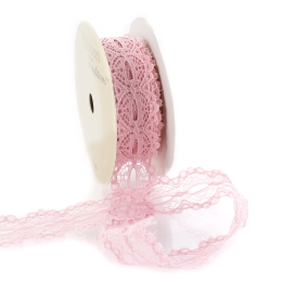 Dusty Rose 7/8" Ribbon Hole French Lace Trim