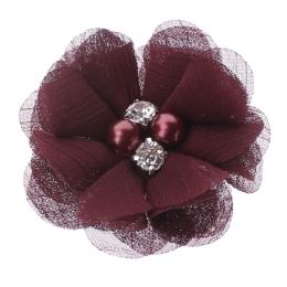 2" Rounded Folded Chiffon Hair Flower