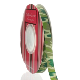 3/8" Green Camo Grosgrain Ribbon