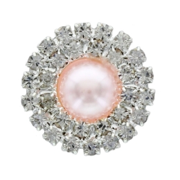 Pearl w/ Rhinestone Surround Embellishment Center