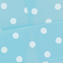 3/8" White Dots Grosgrain Ribbon